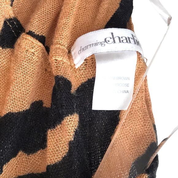 Charming Charlie Animal Print Gold Foil Infinity Scarf Loop Wrap Leopard Snood - Picture 4 of 14